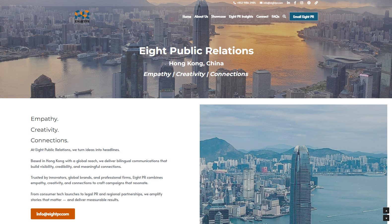 eight public relations homepage