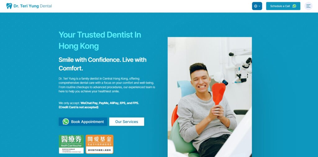 Dr. Teri Yung dental clinic homepage