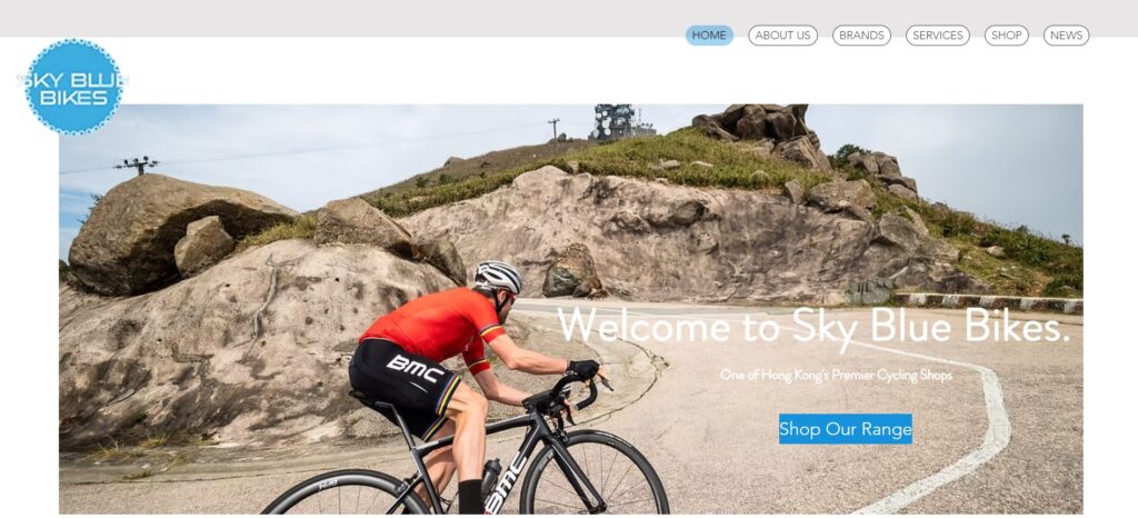 sky blue bikes homepage